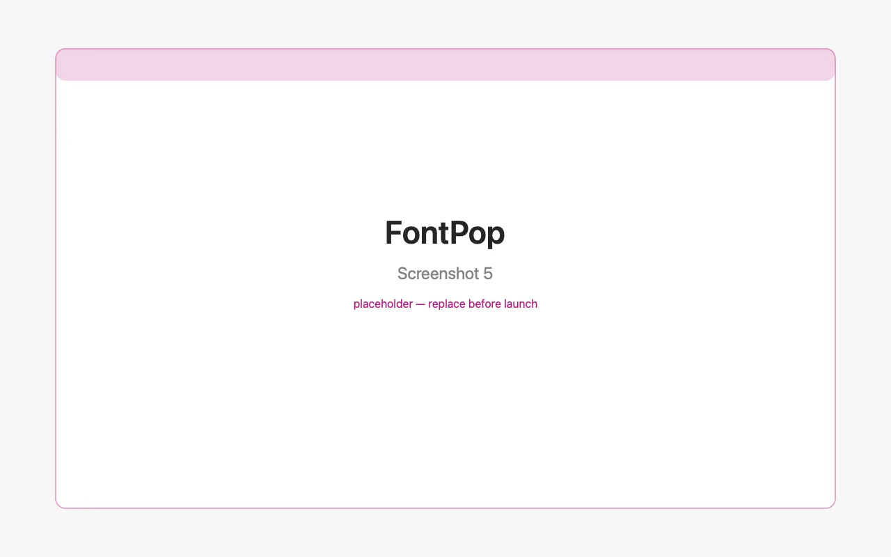 FontPop&rsquo;s settings, showing the summon shortcut and the sample text