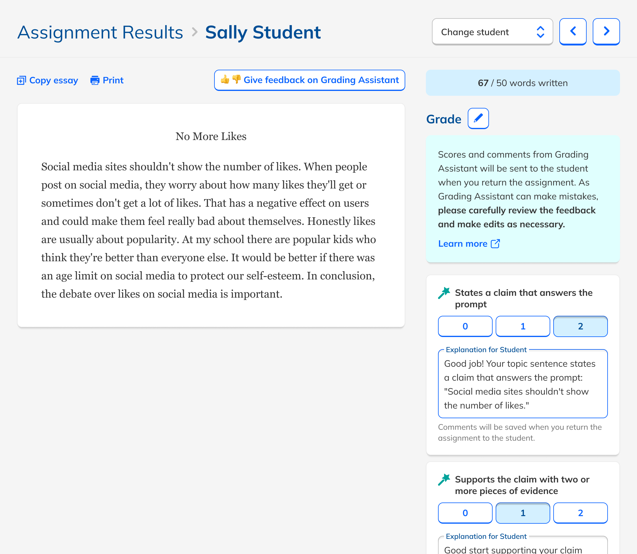 Iterated Grading Assistant UI